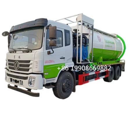 Dongfeng 6x4 Driver 20000L Sewage Suction Truck with Vacuum Pump for Sucking Waste Water Vacuum Sewer Tanker Suction Truck